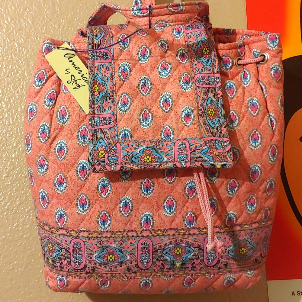 Americana by Sharif Quilt-Design Backpack--Pink